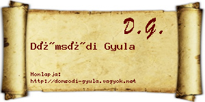 Dömsödi Gyula névjegykártya