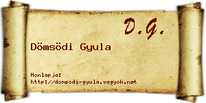 Dömsödi Gyula névjegykártya