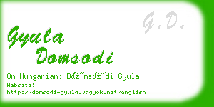 gyula domsodi business card